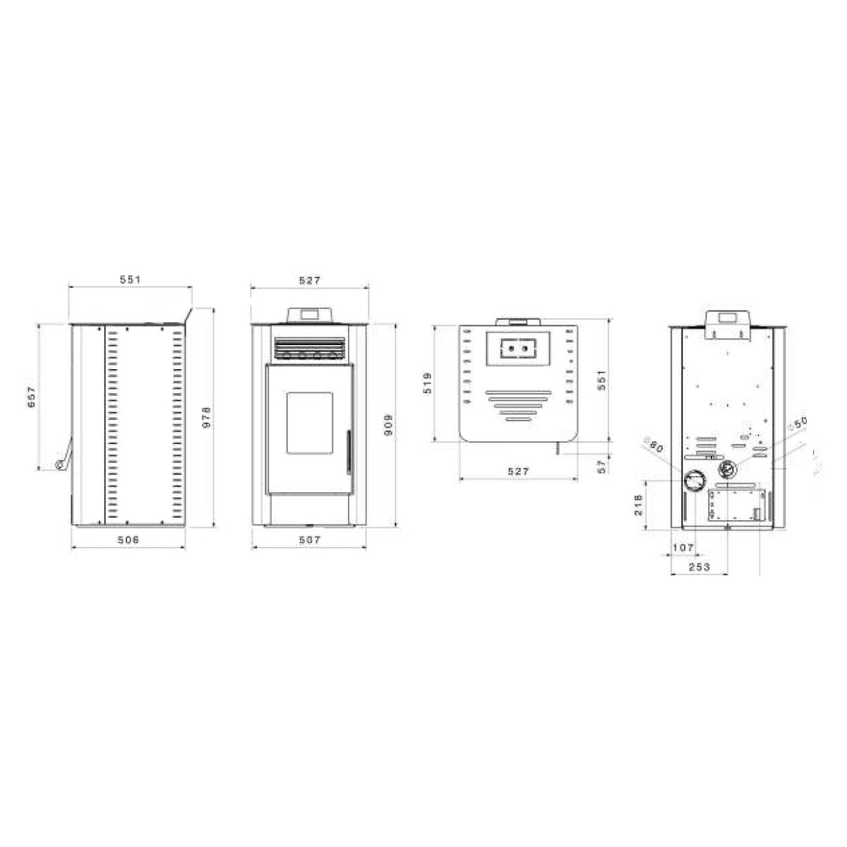 Estufa Pellets King 10 kW Negro-4
