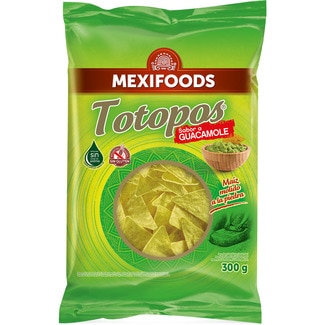 totopos sabor guacamole sin gluten bolsa 300 g - Mexifoods