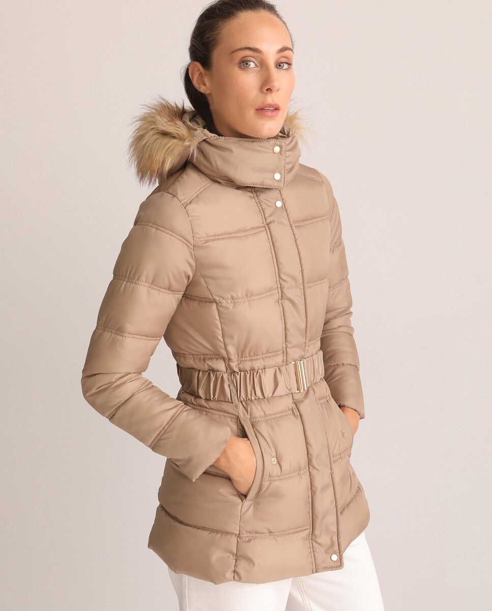 Parka mujer larga capucha pelo · Unit · Hipercor