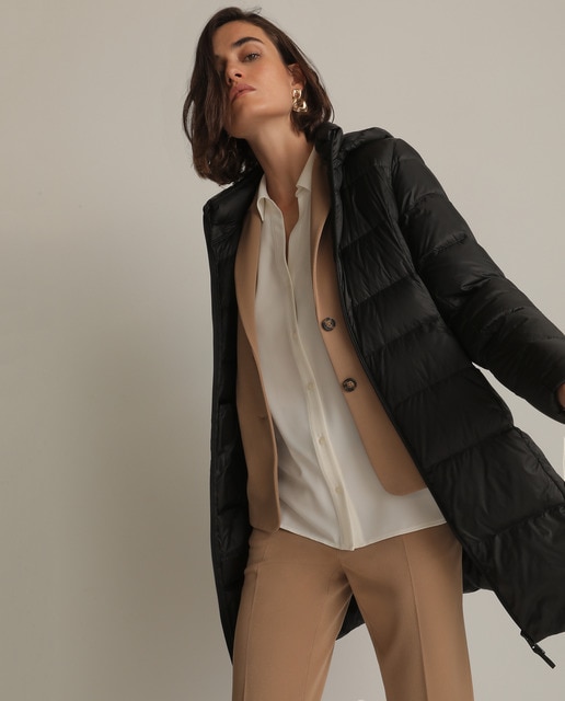 Plumífero largo ultraligero de mujer