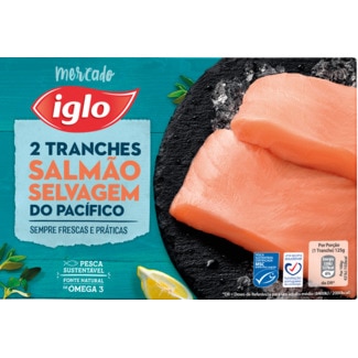 Tranches de Salmão Selvagem do Pacífico 2 Unidades embalagem 250 g - Iglo