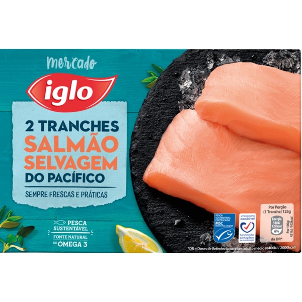 Tranches de Salmão Selvagem do Pacífico 2 Unidades embalagem 250 g