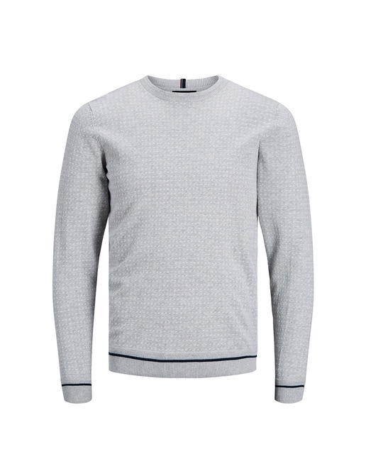 Jersey de hombre gris claro con cuello c