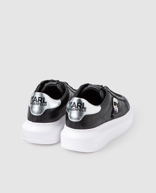 Zapatillas de mujer de piel Karl Lagerfeld de color negro con logo lateral  · Karl Lagerfeld · El Corte Inglés