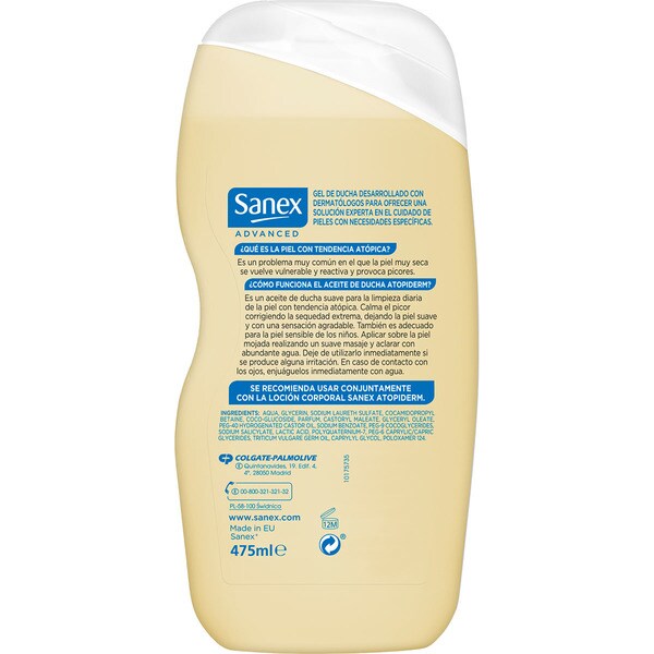 Comprar Advanced Aceite De Ducha Atopiderm Para Piel Reactiva Con 