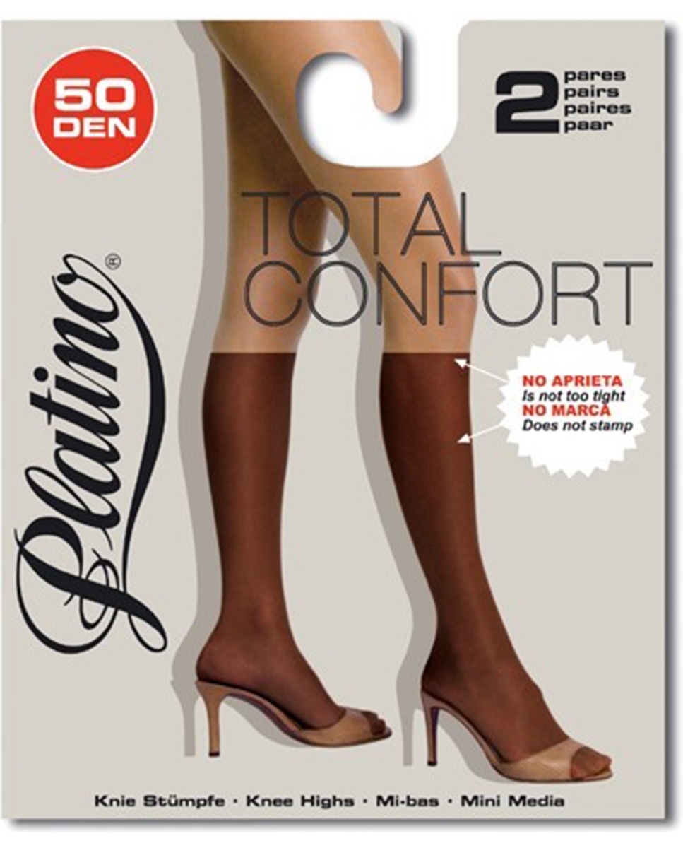 Imagem 0 de Pack de dois pares de mini meias de 50 deniers de mulher Platino