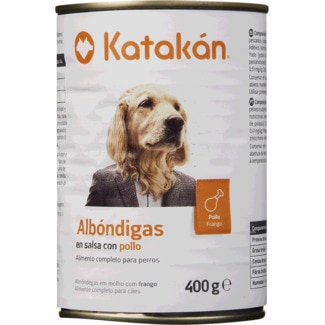 Comida Húmida para Cão Almôndegas em Molho de Frango lata 400 g - Katakán