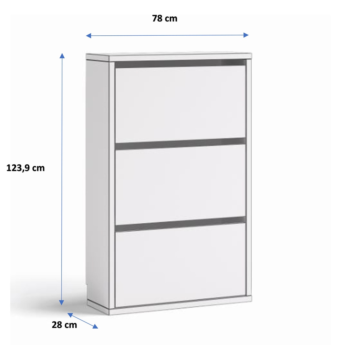 Sapateira com 3 Compartimentos Abatíveis Noel Branco-3