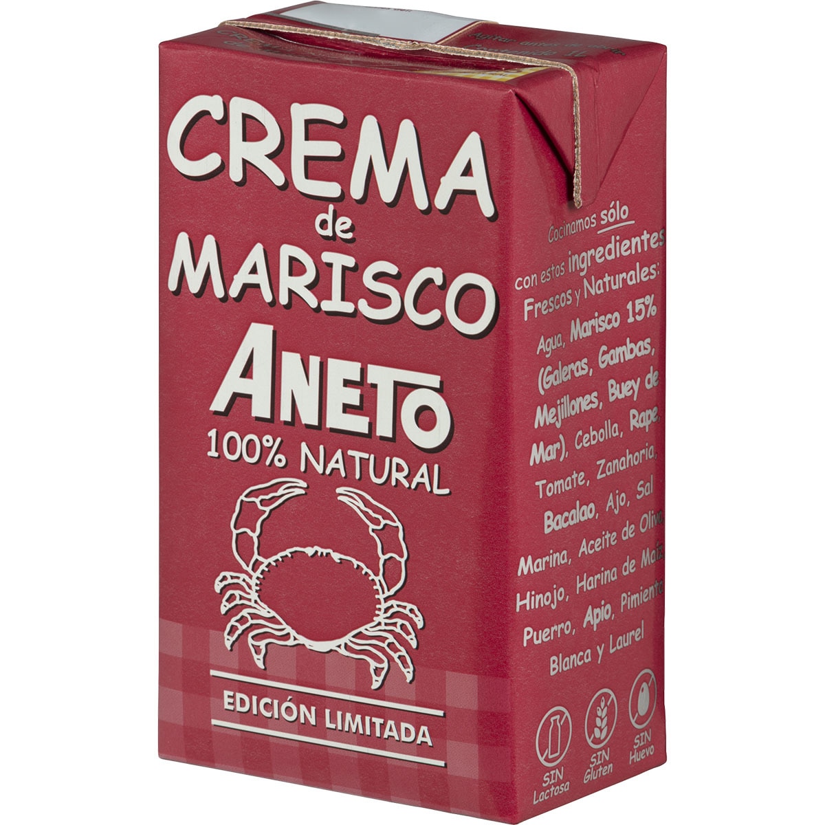 crema de marisco 100% natural sin gluten y sin lactosa envase 1 l