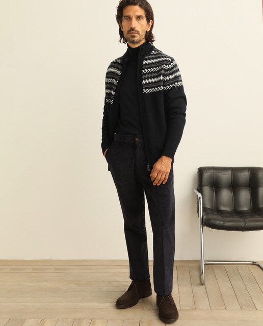 Pantalón de pana de la colección Black de hombre slim azul · Emidio Tucci ·  El Corte Inglés