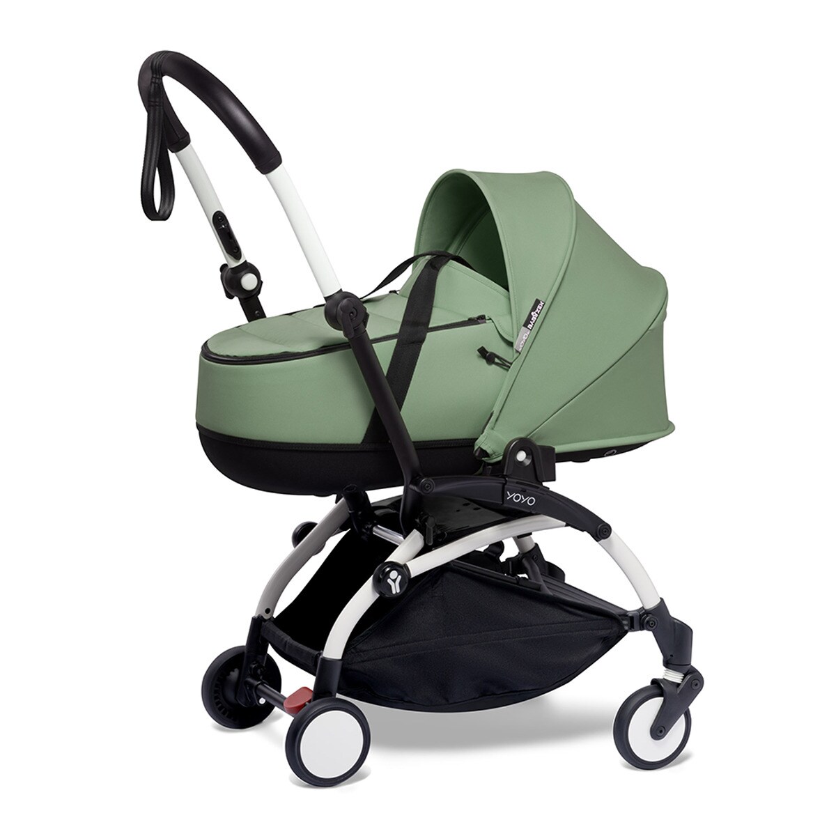 Babyzen - Silla De Paseo Yoyo 2 0+ Con Chasis Blanco Y Capazo Peppermint Verde Claro