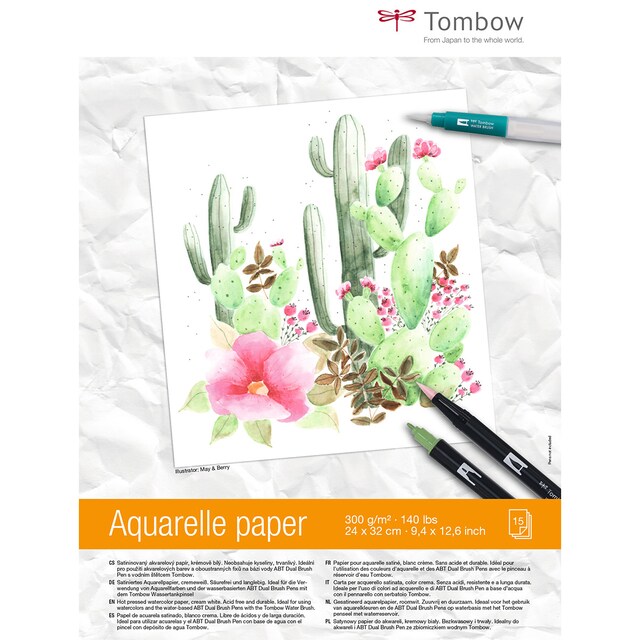 Imagem 0 de Pack de 15 folhas de papel de aguarela 300 gramas 24 x 32 cm