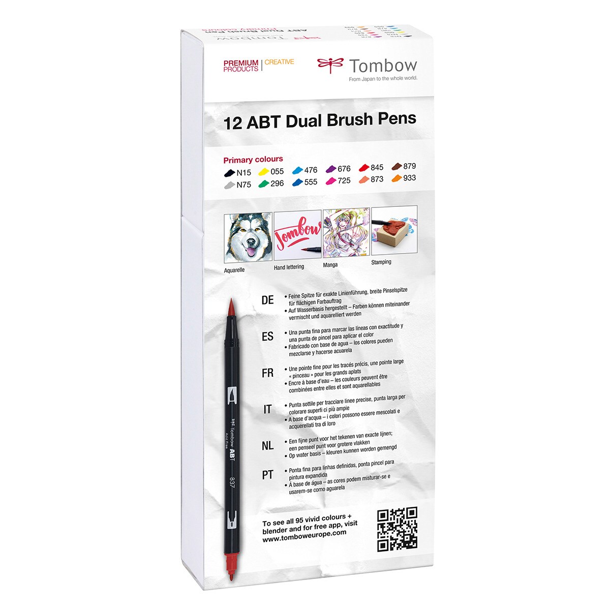 Estuche 12 Rotuladores ABT Tombow Colores Primarios Multicolor-2