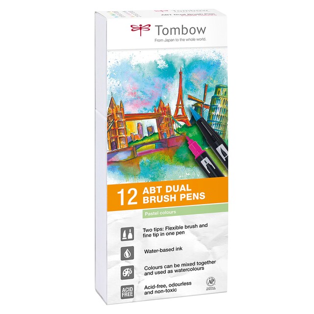 Imagen 0 de Estuche 12 Rotuladores ABT Tombow Colores Pastel