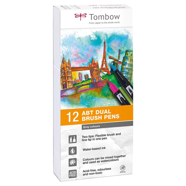 Imagen 0 de Estuche 12 Rotuladores ABT Tombow Colores Grises