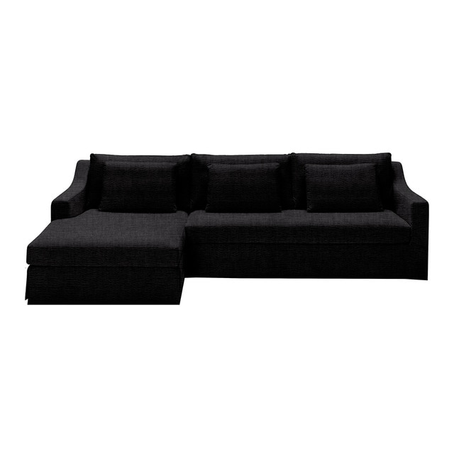 Imagen 0 de Sofá de 5 plazas desenfundable con chaise longue izquierda de lino Line