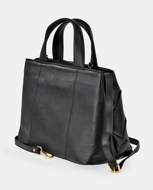 Bolso de mano grande Guy Laroche de piel lisa en negro con entrelazado