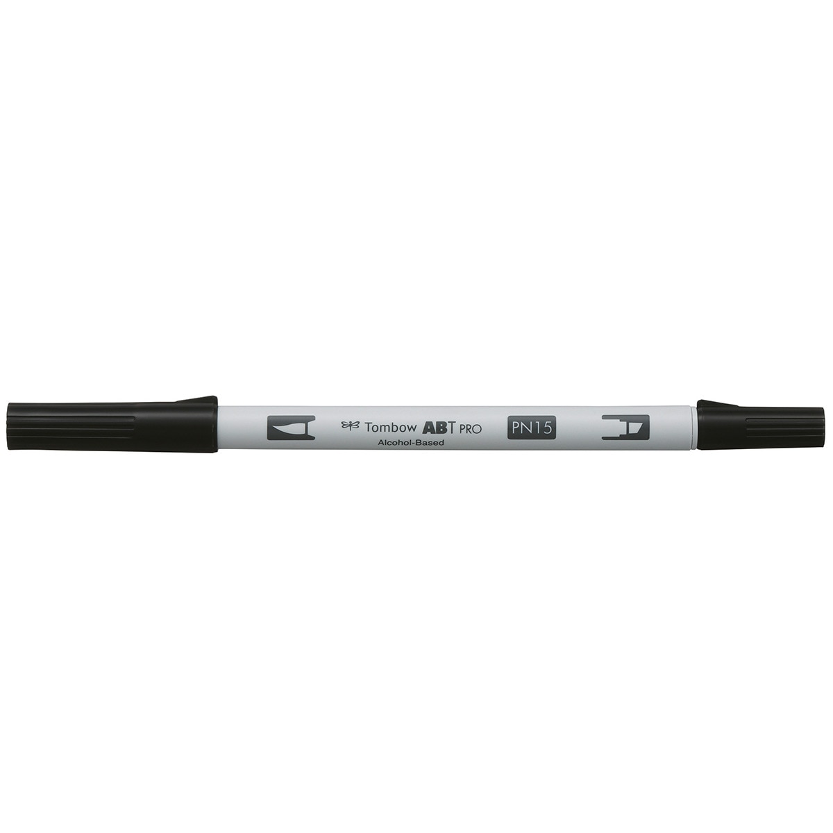 Marcador Dual Brush ABT PRO Base de álcool de ponta dupla Black N15 Preto-1