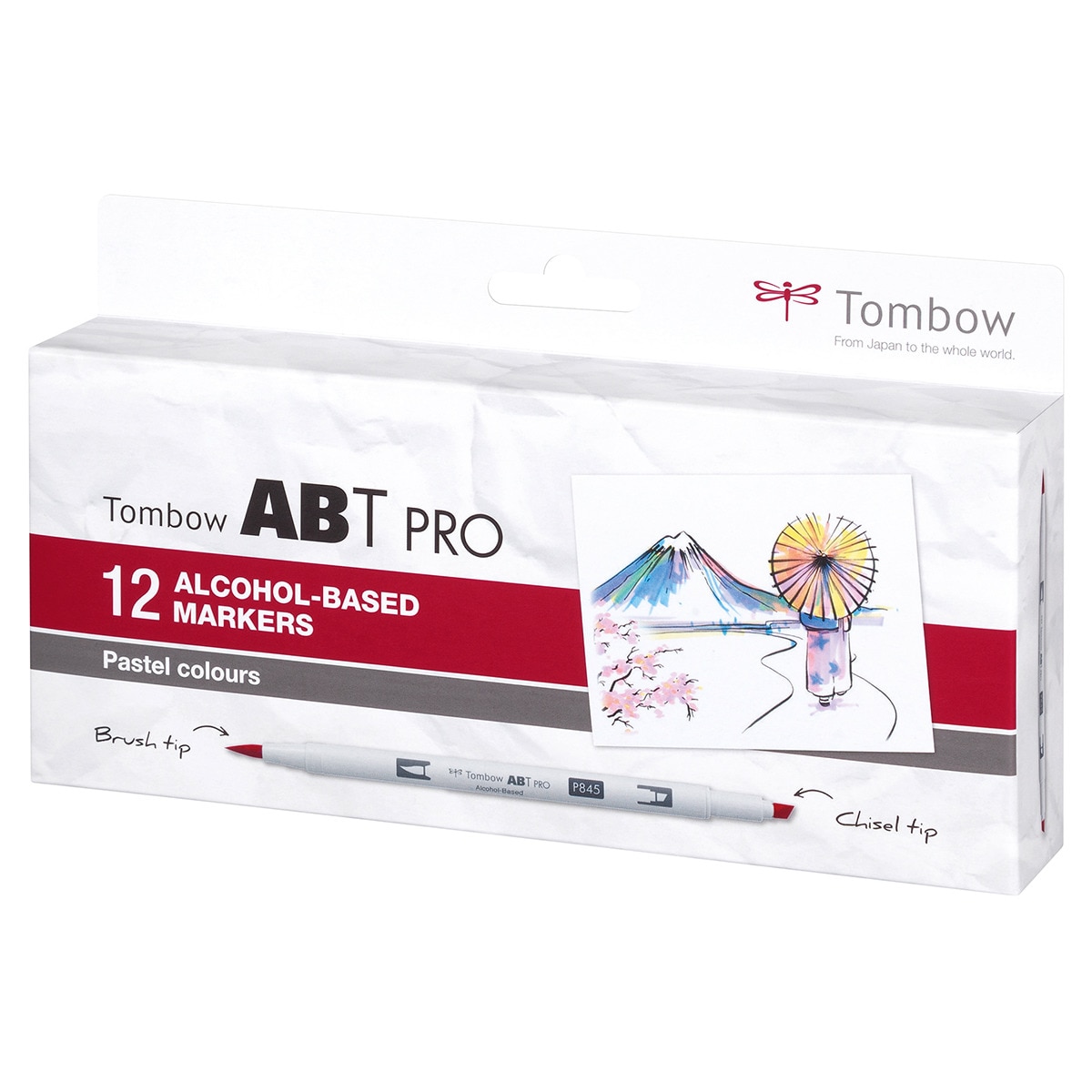 Estojo de 12 marcadores ABT PRO Base de álcool cores pastel Multicolor-1