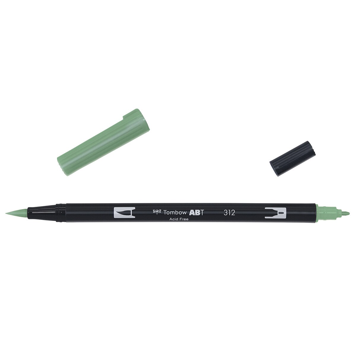 Marcador Dual Brush ABT de ponta dupla aguarelável Holly Green 312 Verde-2