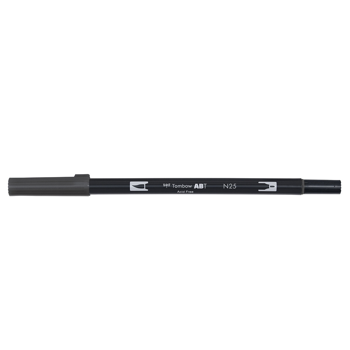 Marcador Dual Brush ABT de ponta dupla aguarelável Lamp Black N25 Preto-1