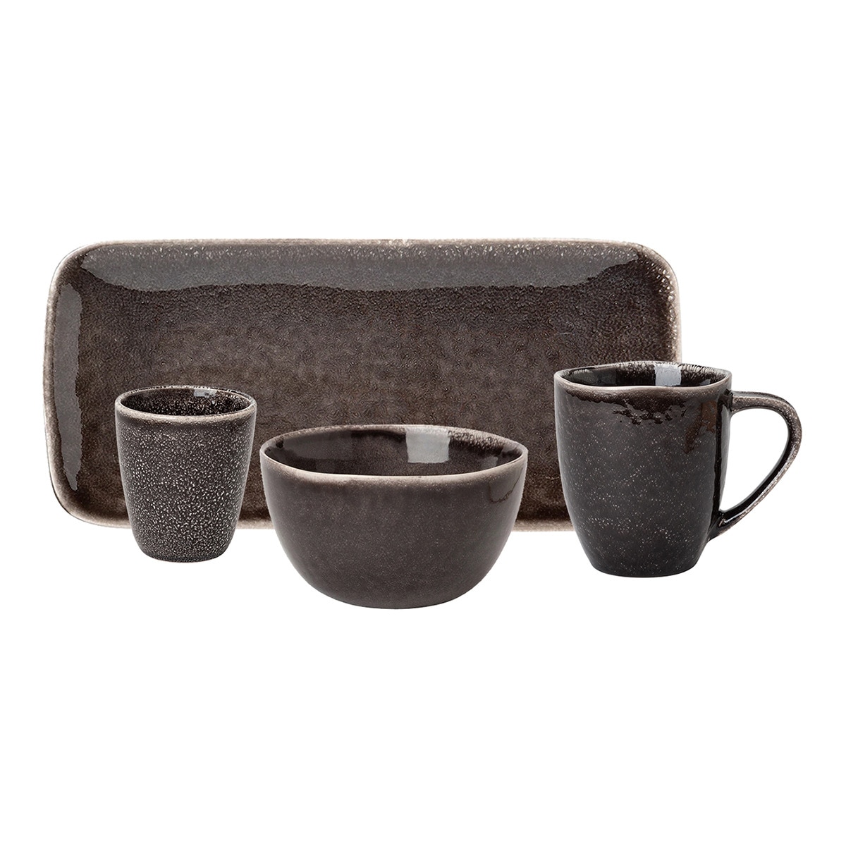 Conjunto de café e chá por peças Fuji cinzento 1