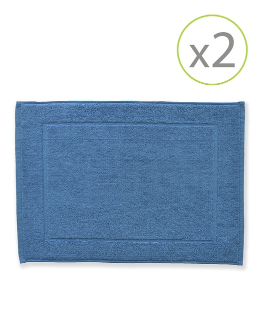 Imagen 0 de Pack de 2 alfombrines de baño de 45 x 65 cm azul