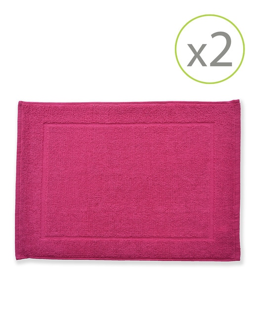 Imagen 0 de Pack de 2 alfombrines de baño de 45 x 65 cm fucsia