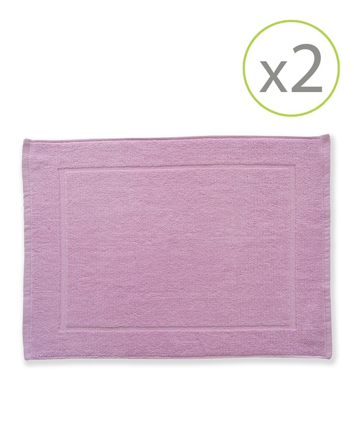 Imagen 0 de Pack de 2 alfombrines de baño de 45 x 65 cm malva