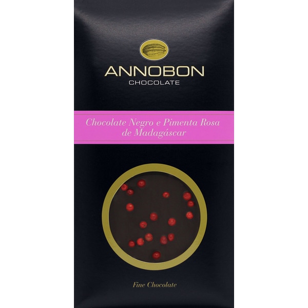 Chocolate Preto com Pimenta Rosa de Madagáscar embalagem 80 g
