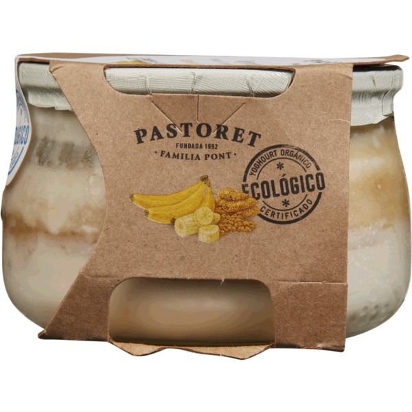 Iogurte com Banana e Bolacha Biológico embalagem 135 g