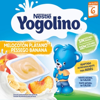 Pêssego e Banana sem Glúten desde 6 Meses Pack 4 unidades embalagem 400 g - Nestlé Yogolino