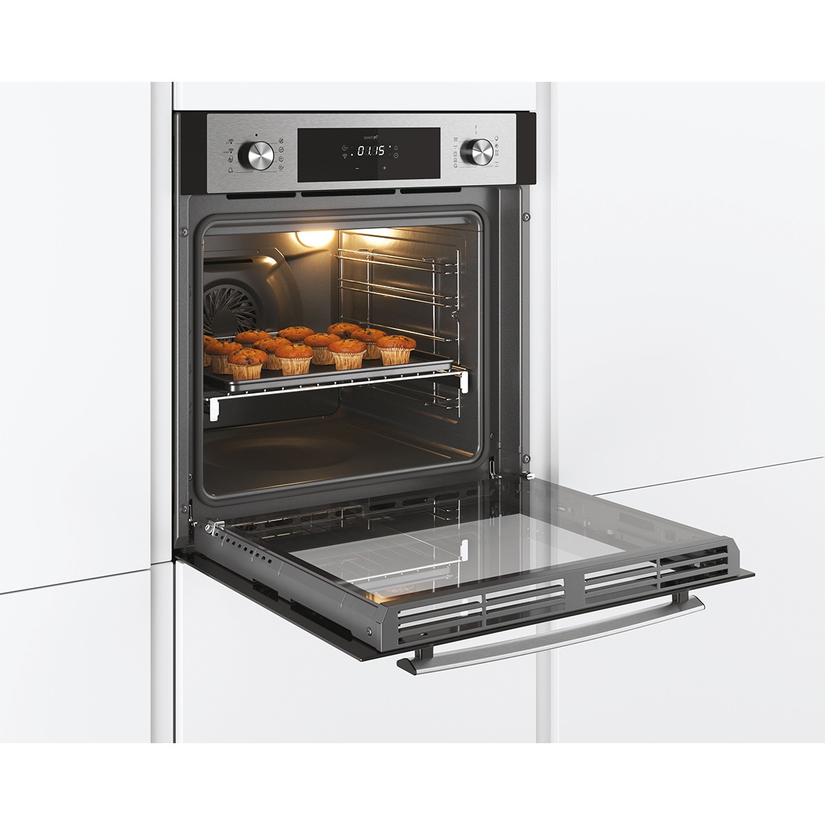 Horno multifunción Candy pirolítico, Aquactiva y Wifi - FCNE886X WIFI Inox-6