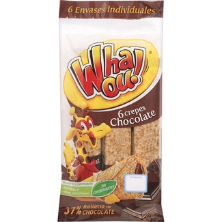 crepes rellenos de chocolate 37% 6 unidades bolsa 192 g - Whaou