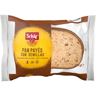pan payés con semillas de chía, lino y girasol sin gluten paquete 250 g - Schar