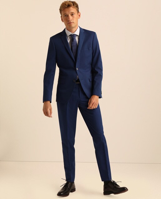 Chaqueta de traje Fácil Plancha Easy Wear slim lisa azul · Easy Wear · El  Corte Inglés