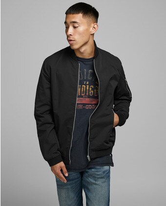 Cazadora bomber de hombre negra · Jack \u0026 Jones · El Corte Inglés