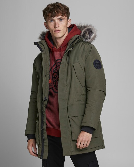 Parka de hombre verde con capucha · Jack \u0026 Jones · El Corte Inglés