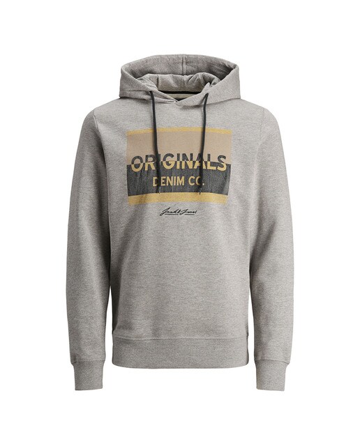 Sudadera de hombre gris claro con capuch