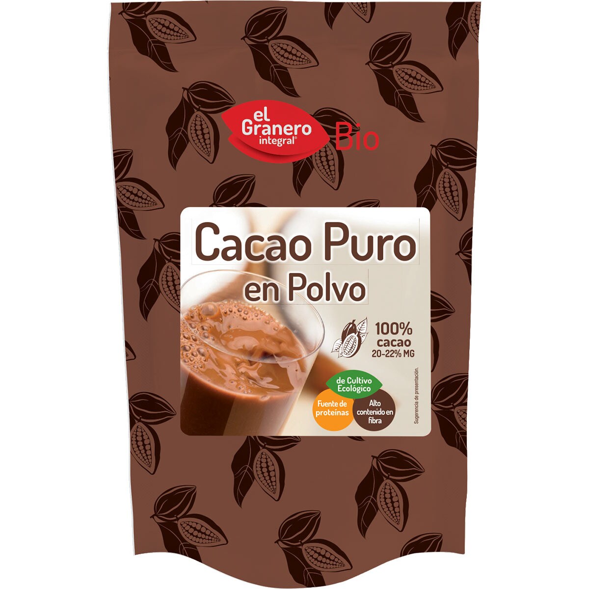 Bio cacao puro en polvo ecológico 100% cacao envase 250 g
