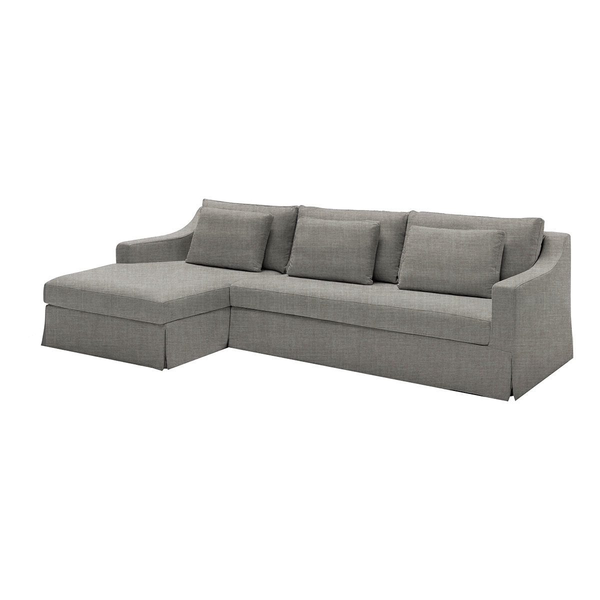 Sofá de 5 Lugares Desembainhável com Chaise Longue Esquerda de Linho Line Marbore Antracite-2