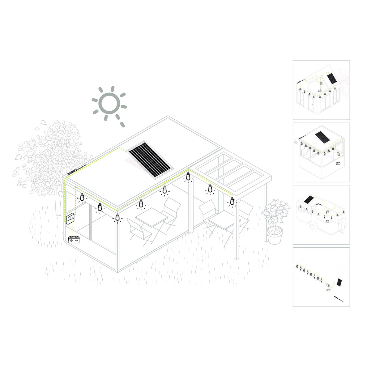 Kit Solar Iluminación LED SOLARLIFE-S-20x8 SUNNY 4