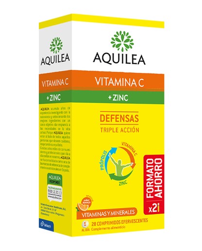 Imagen 0 de 28 Comprimidos Efervescentes Aquilea Vitamina C+ Zinc Aquilea