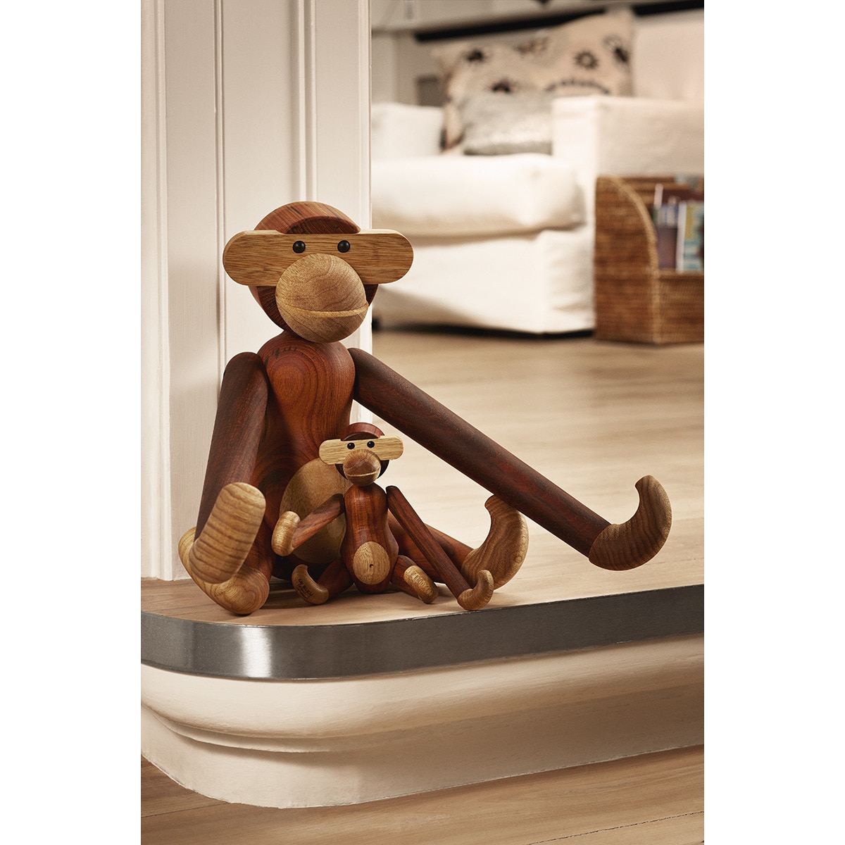 Figura Macaco de madeira Teca-16