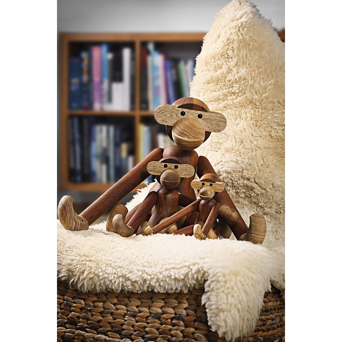 Figura Macaco de madeira Teca-6