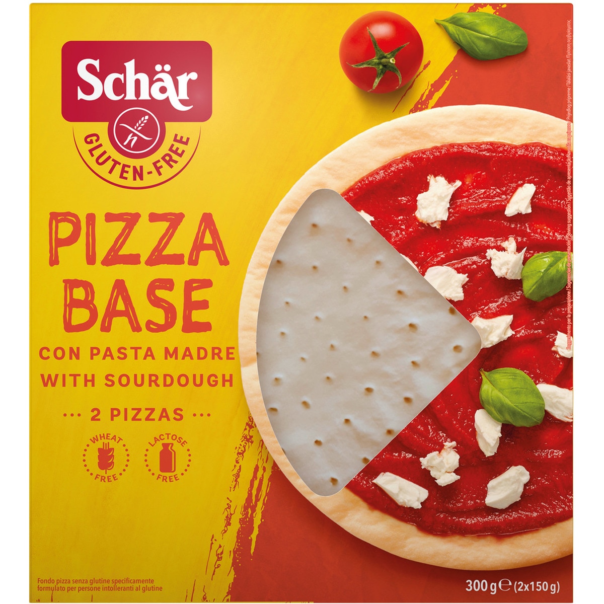 base de pizza con masa madre sin gluten y sin lactosa 2 unidades envase 300 g