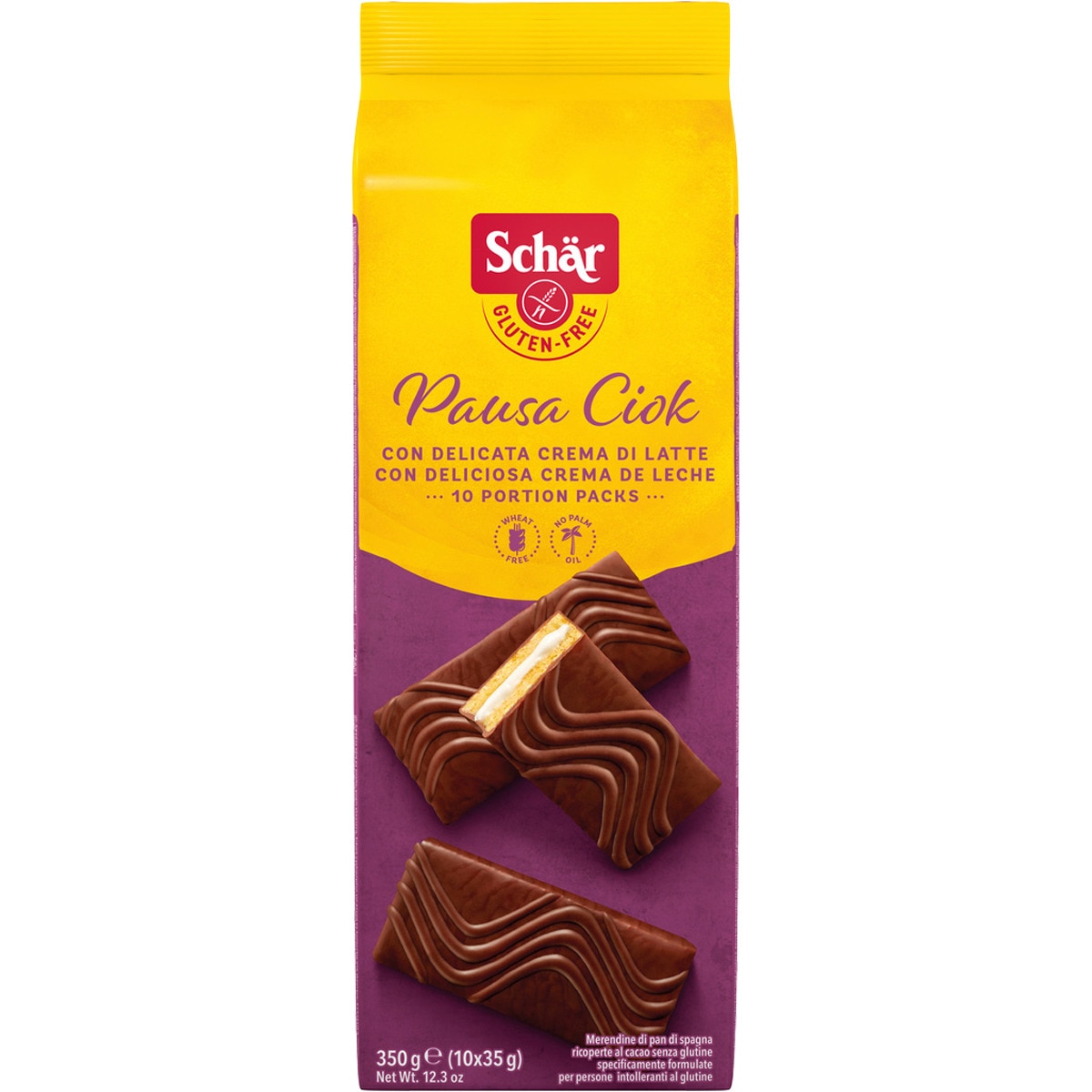 Pausa Ciok tartitas de chocolate con crema de leche sin gluten y sin aceite de palma estuche 350 g 10 unidades