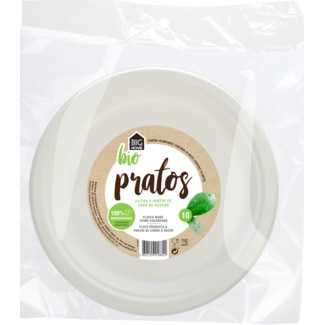 Pratos Biodegradável embalagem 10 unidades - Big Home