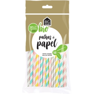 Palhas de Papel Biodegradável embalagem 50 unidades - Big Home