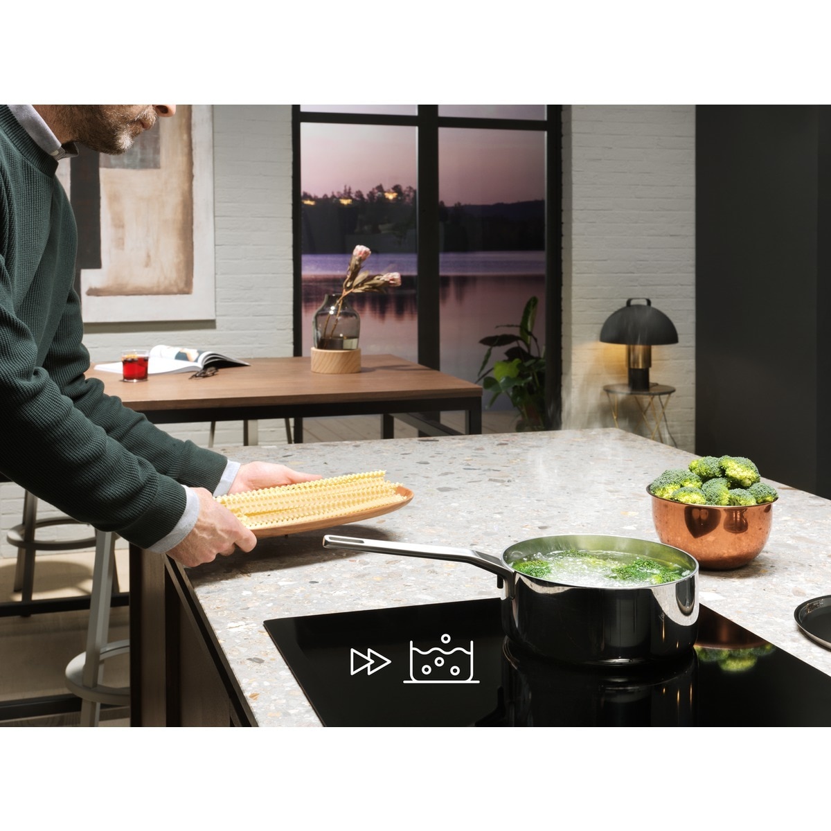 Placa inducción Electrolux con 3 zonas de cocción - EIT60342 Negro-13